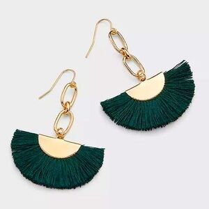 DROP CHAIN FAN EARRINGS